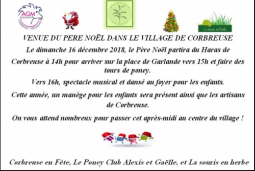 La venue du Père Noël à Corbreuse La venue du Père Noël à Corbreuse