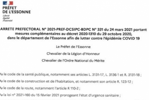 COVID 19 - ARRETE PREFECTORAL PORTANT OBLIGATION DU PORT DU MASQUE COVID 19 - ARRETE PREFECTORAL PORTANT OBLIGATION DU PORT DU MASQUE